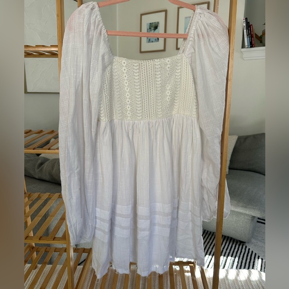 Pink Lily White long sleeve boho mini dress - Picture 7 of 7